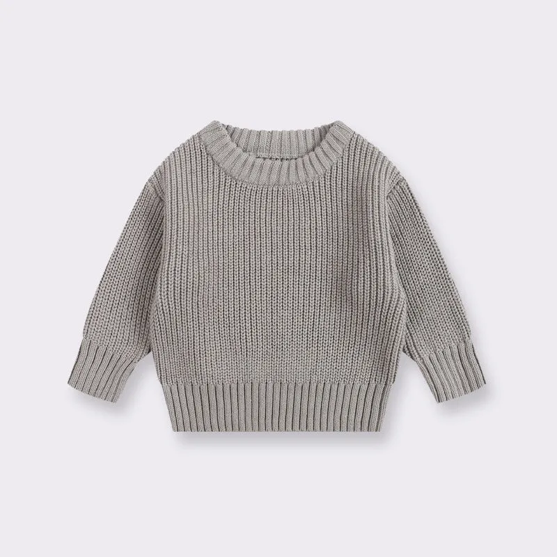 Girls' cotton round neck pullover knitwear in apricot, 66cm size, standard wool yarn thickness