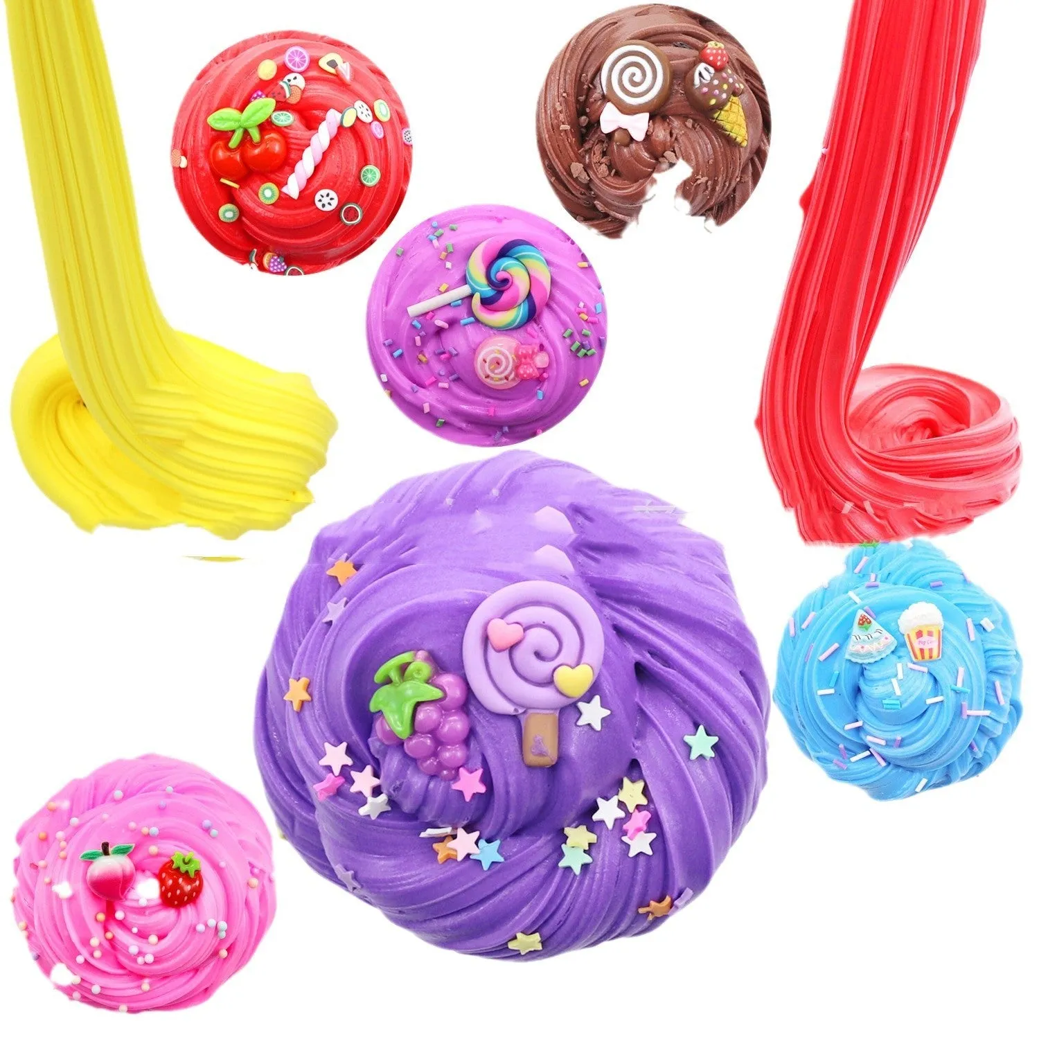 10PCs lollipop-shaped coloured clay set in colour box, PVA non-precipitating oil mud for teenagers