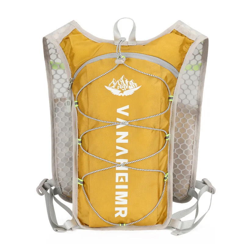 Cross-country cycling backpack in waterproof fabric with air pillow belt system