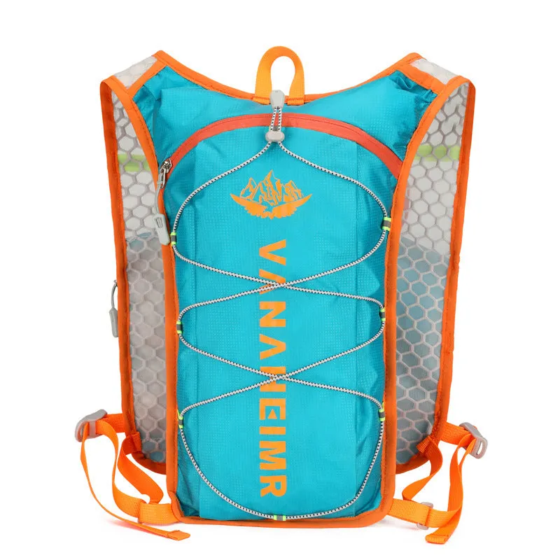 Cross-country cycling backpack in waterproof fabric with air pillow belt system