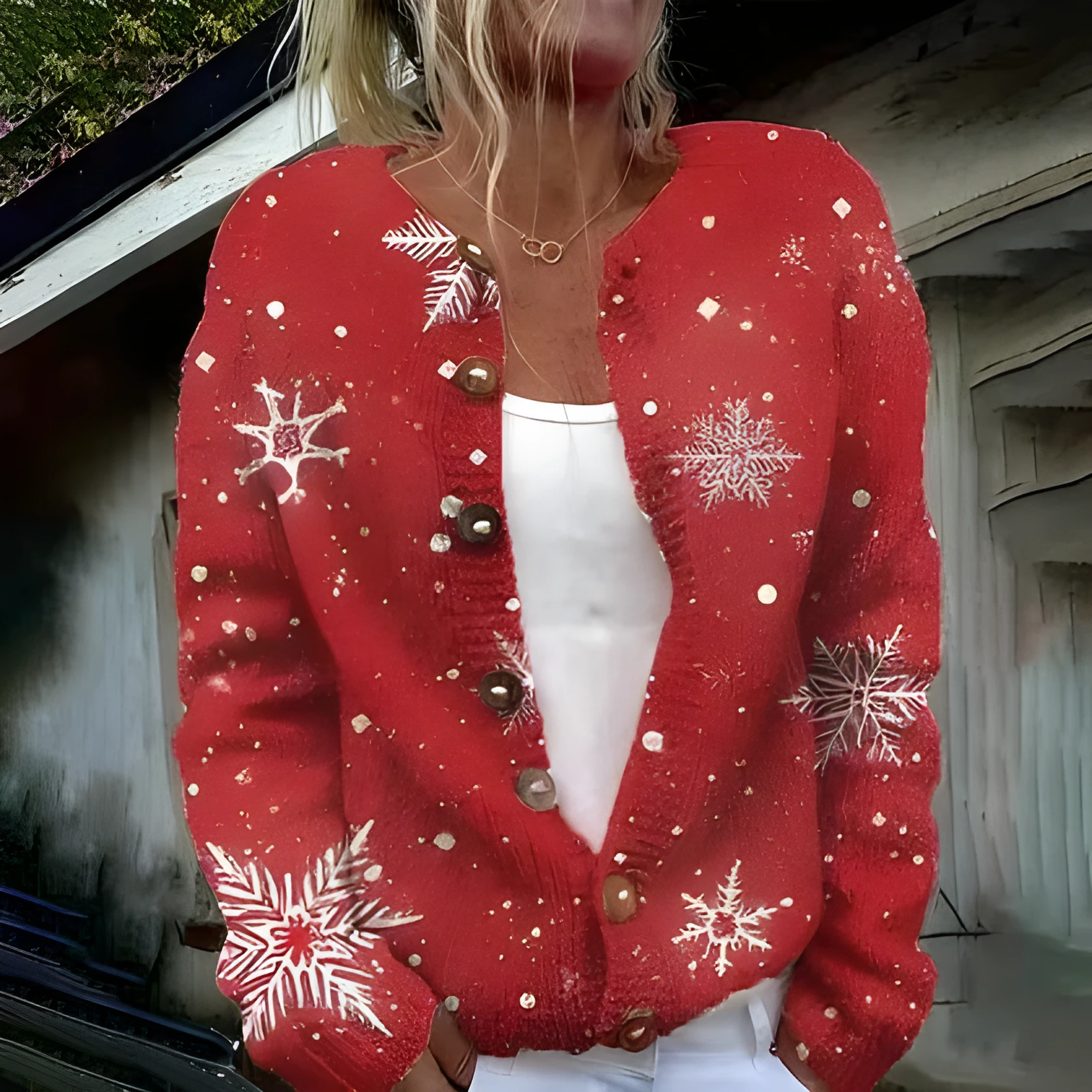 Women's 3D digital printed polyester hoodie jacket regular fit with hood front view