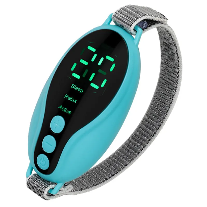 White or blue USB rechargeable sleep aid instrument with adjustable wind speed settings