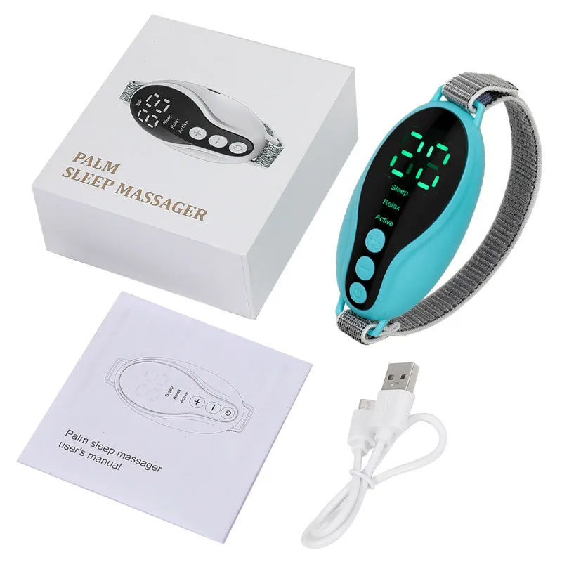 White or blue USB rechargeable sleep aid instrument with adjustable wind speed settings