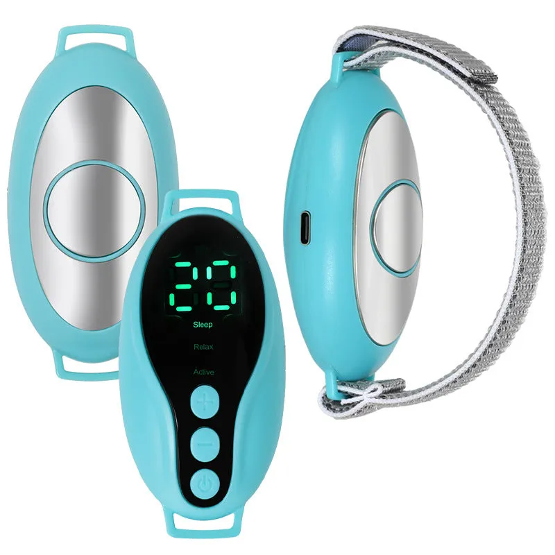 White or blue USB rechargeable sleep aid instrument with adjustable wind speed settings