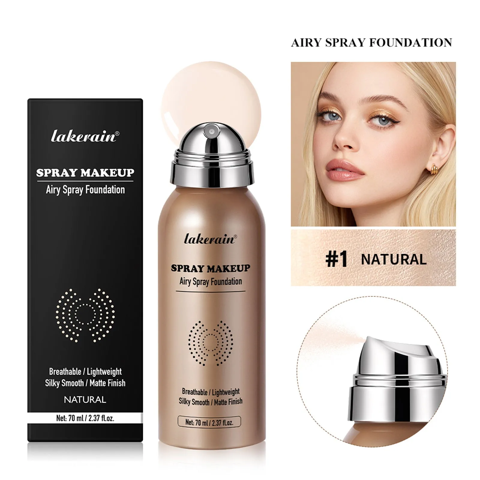 Even skin tone concealer liquid foundation 70ml in four shades for natural coverage and brightening makeup