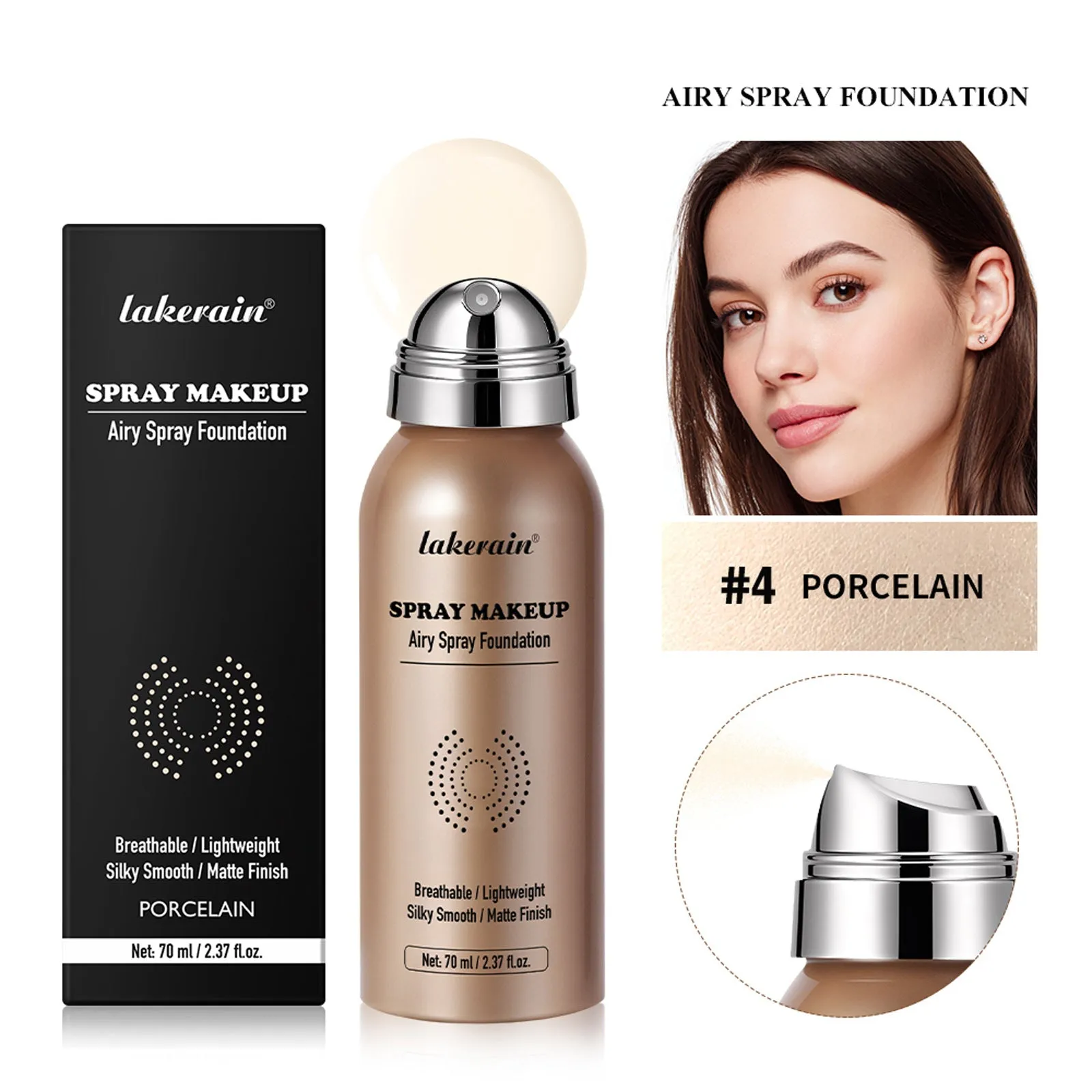 Even skin tone concealer liquid foundation 70ml in four shades for natural coverage and brightening makeup