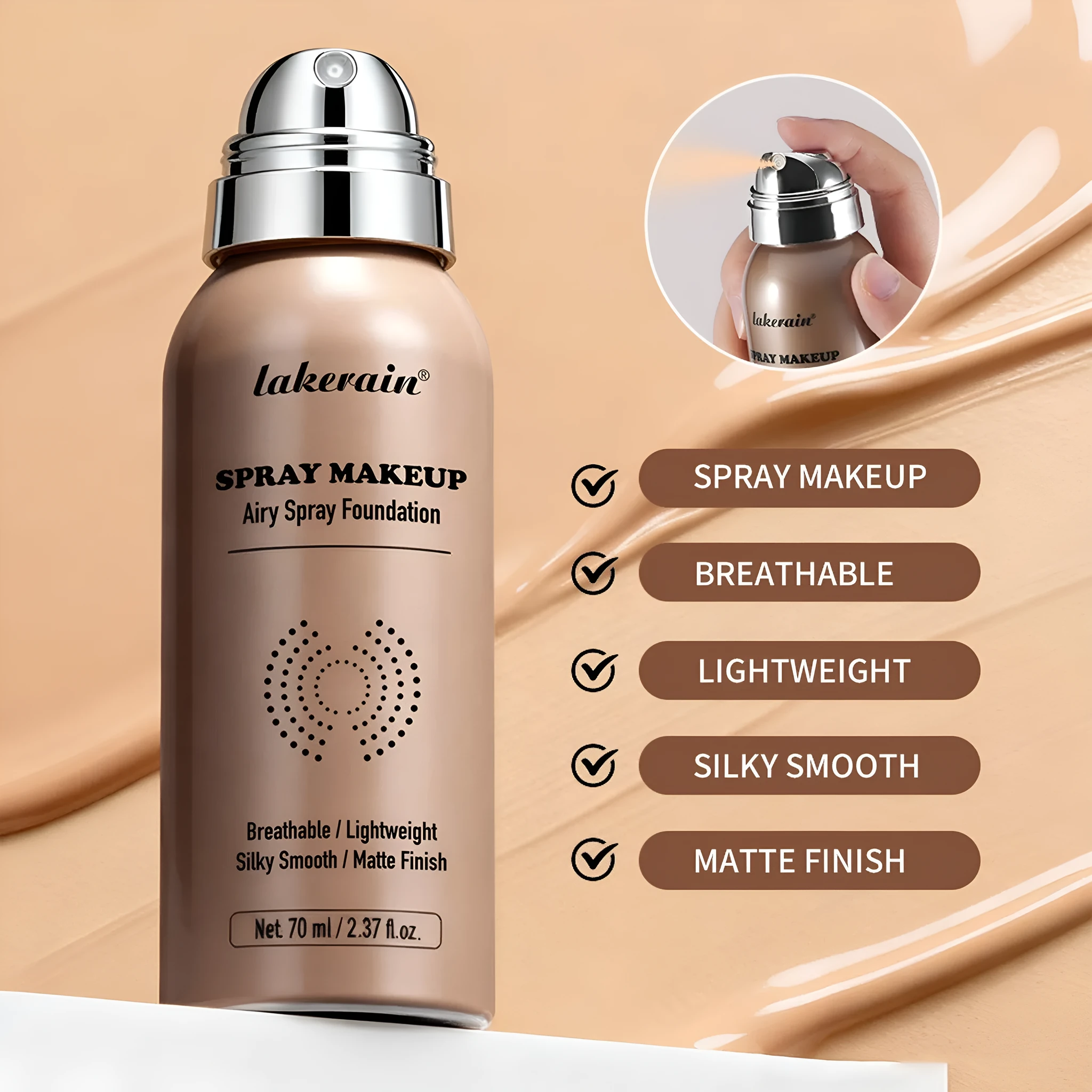 Even skin tone concealer liquid foundation 70ml in four shades for natural coverage and brightening makeup