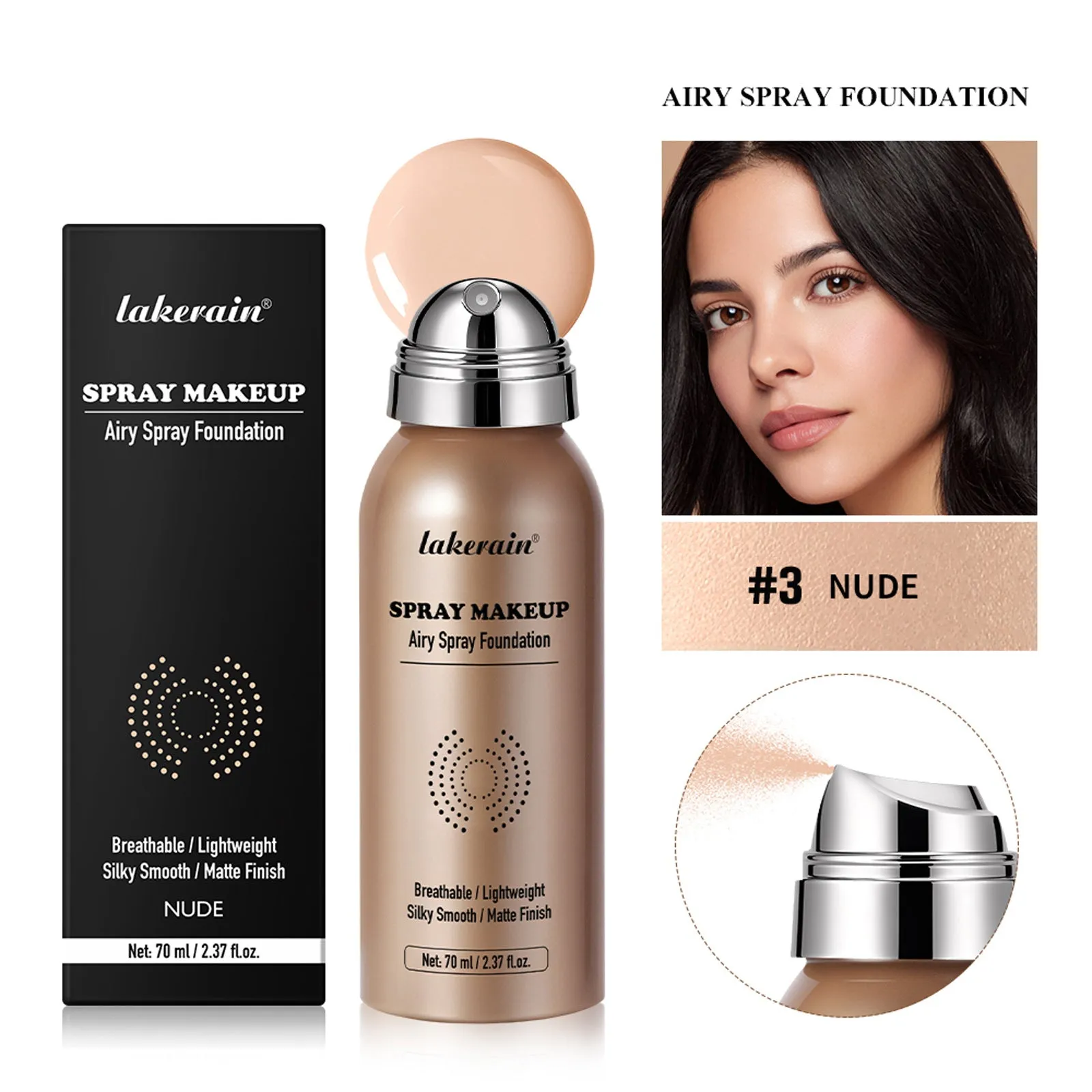 Even skin tone concealer liquid foundation 70ml in four shades for natural coverage and brightening makeup