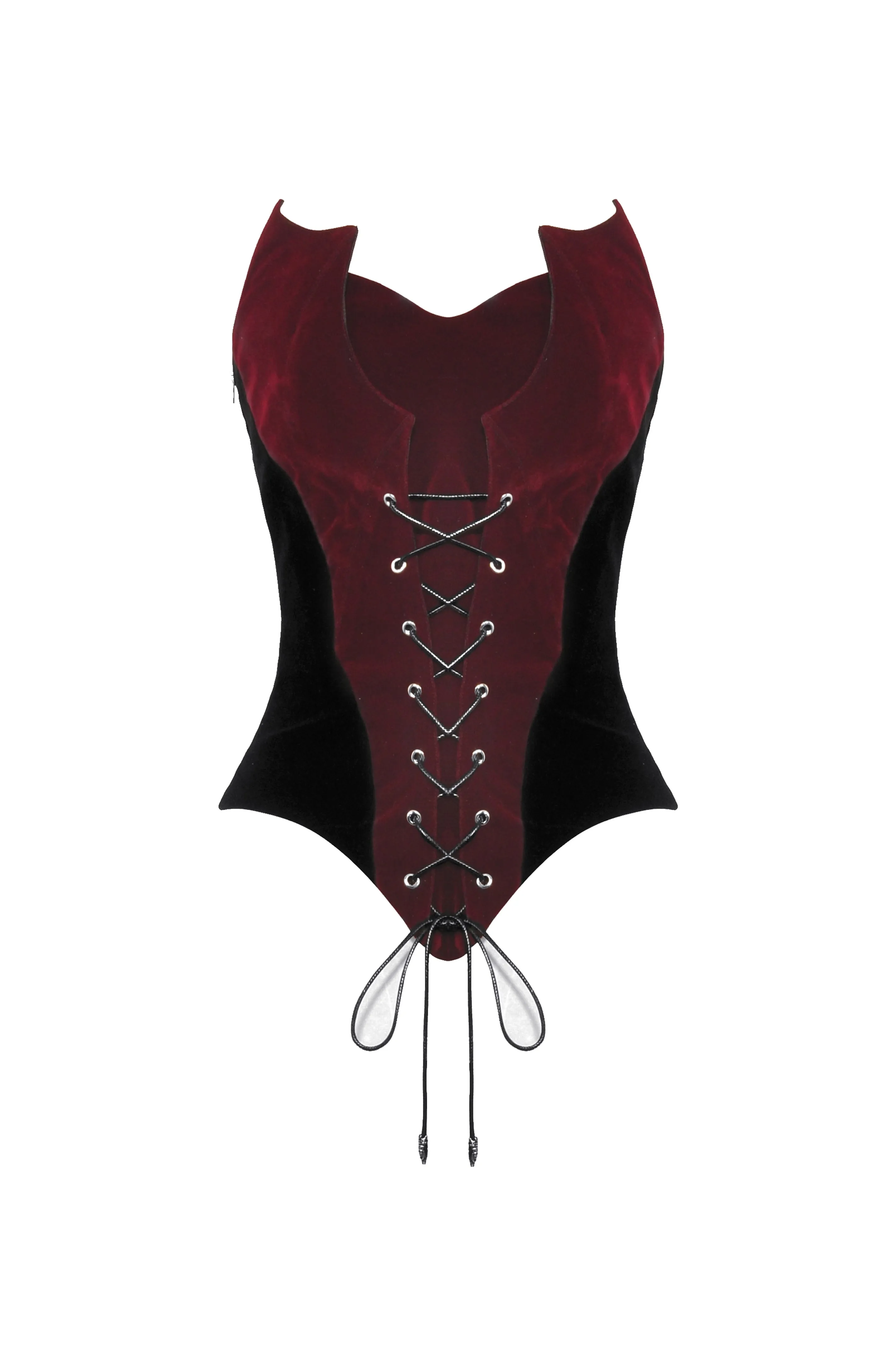 Red Gothic waist-cinching slimming camisole solid colour round neck short sleeve vest top for women