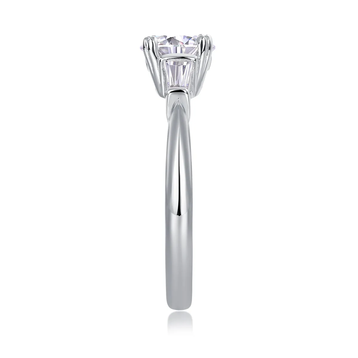 DESTINY moissanite wedding ring set with 6x6mm pillow cut, S925 silver, platinum plating, sizes 5-9, GRA certificate