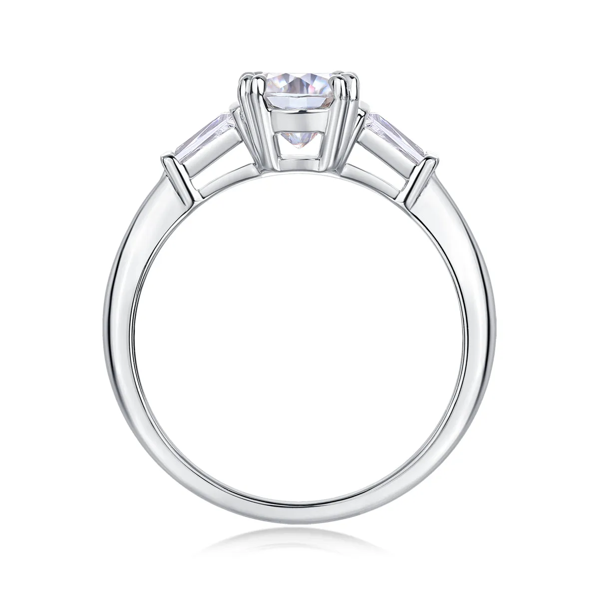 DESTINY moissanite wedding ring set with 6x6mm pillow cut, S925 silver, platinum plating, sizes 5-9, GRA certificate