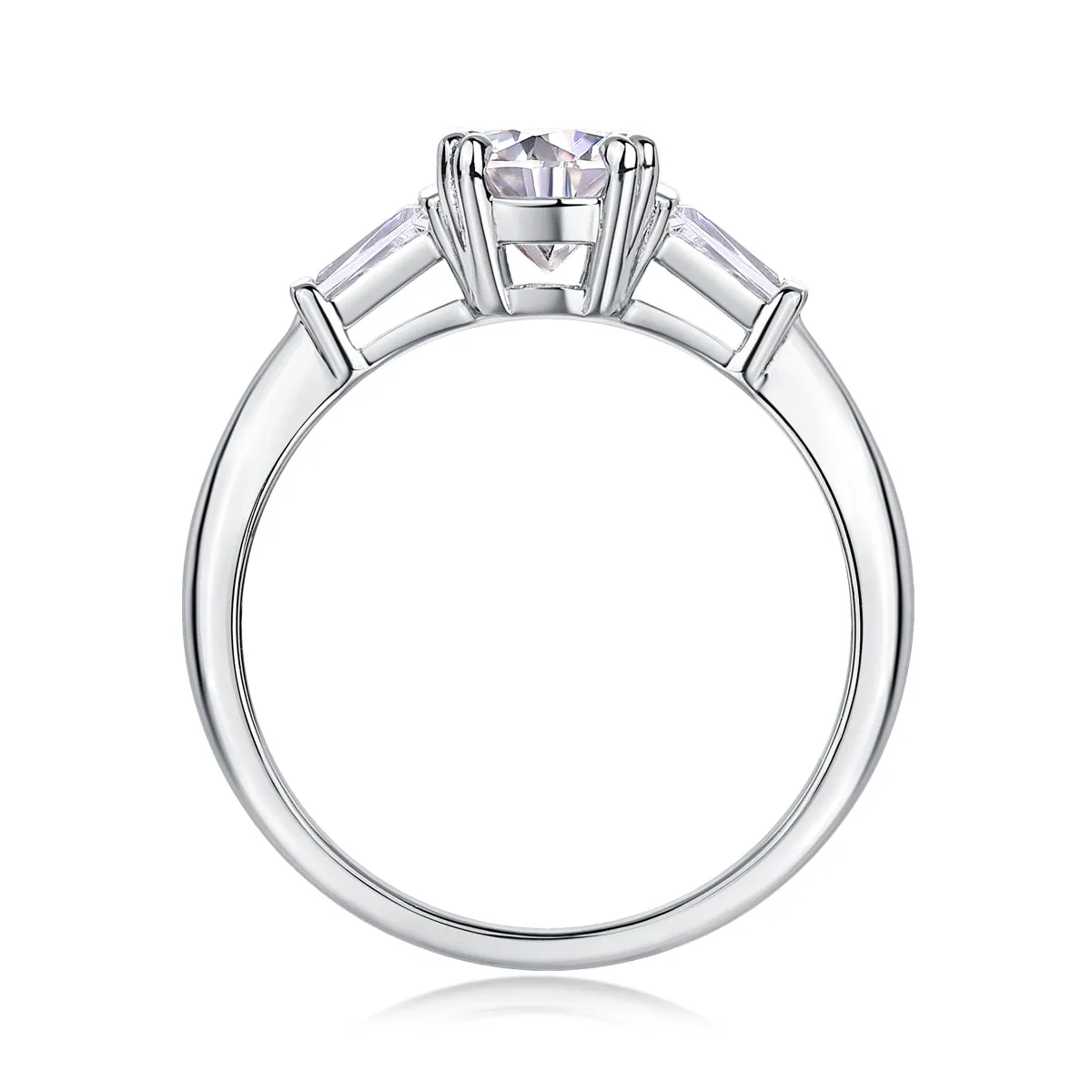 Moissanite wedding ring set 1 carat S925 silver platinum plated in yellow gold, rose gold, and platinum finishes