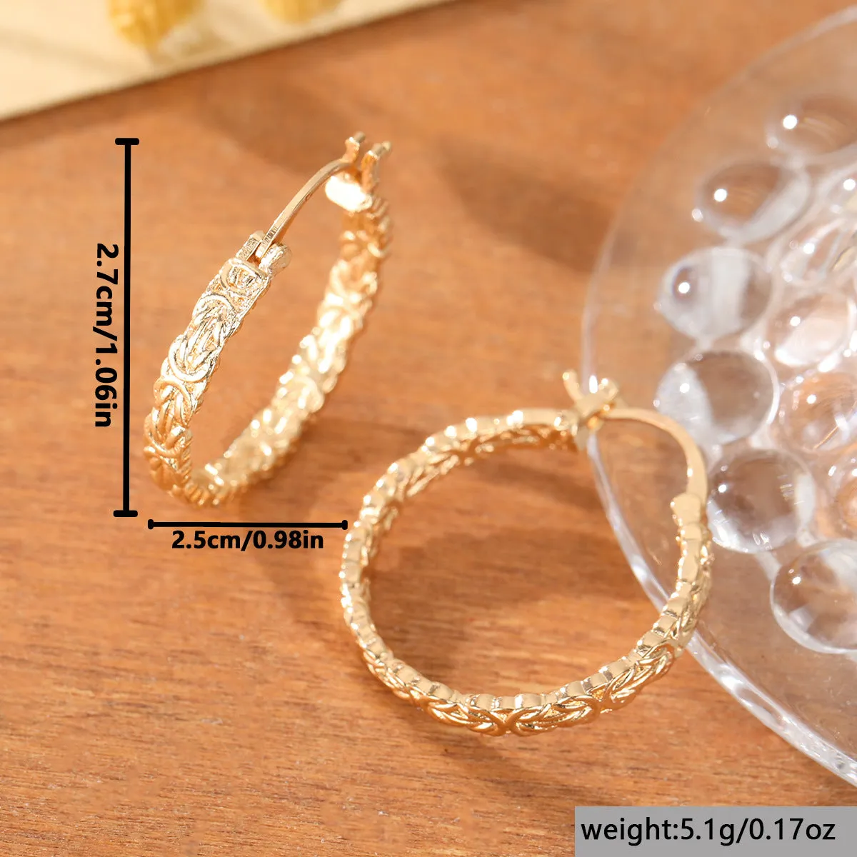 Matte brushed geometric earrings for women in picture colour made of zinc alloy with electroplating finish