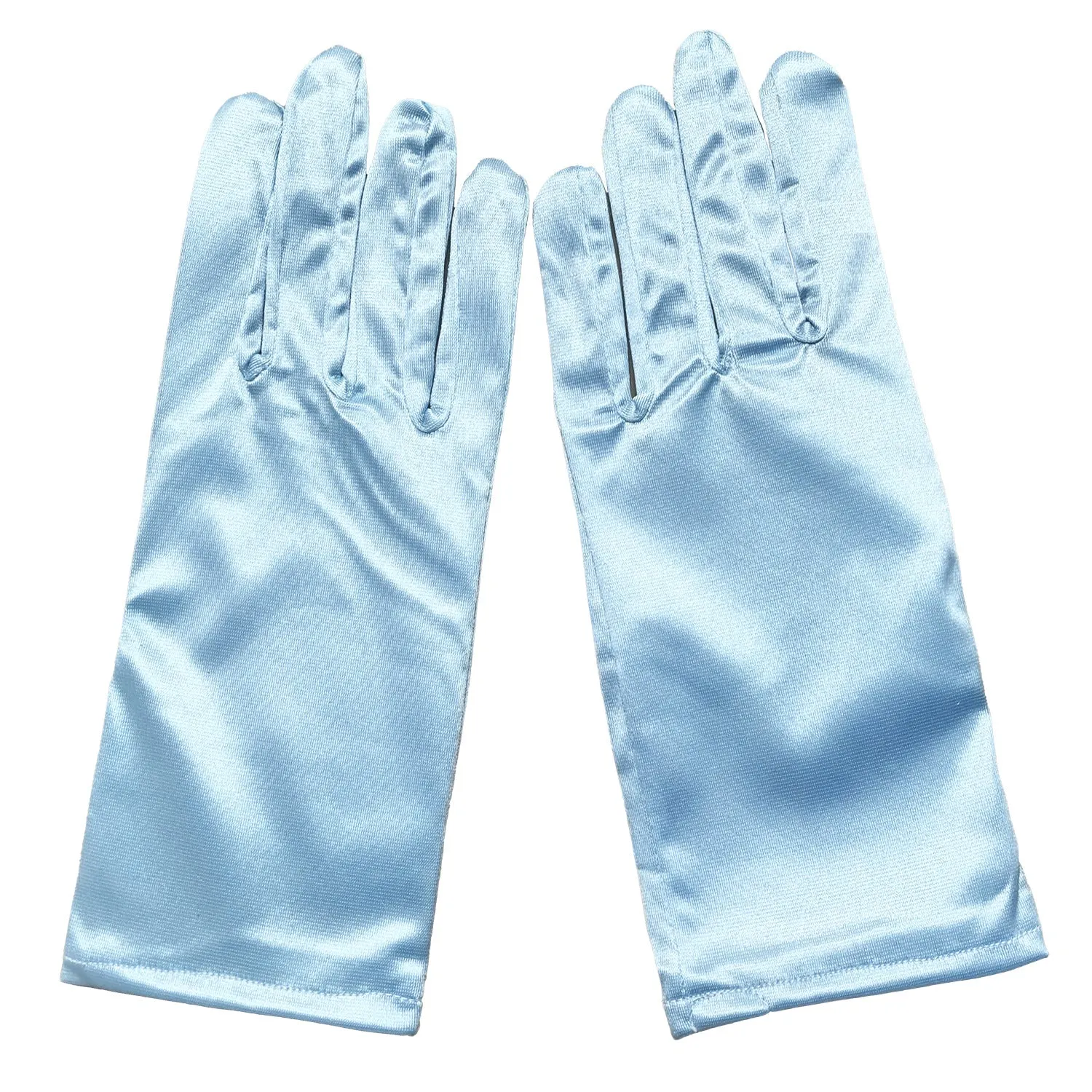Short satin bridal wedding gloves with fingers for women in multiple colours including white and red