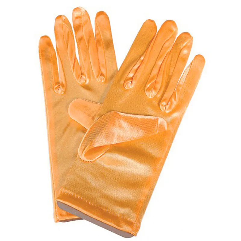 Short satin bridal wedding gloves with fingers for women in multiple colours including white and red