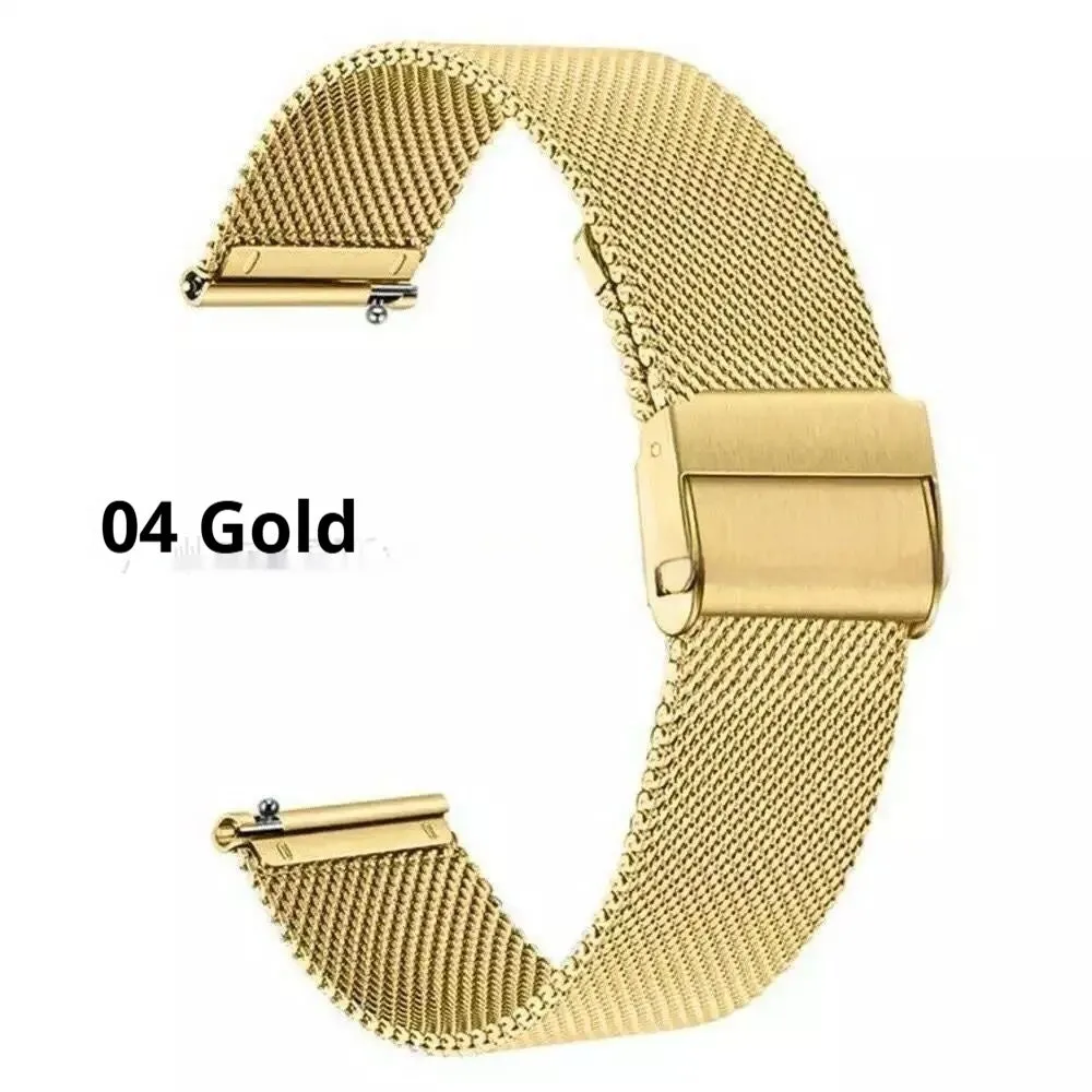 Stainless steel quick-release watch lugs in silver finish for mesh bands