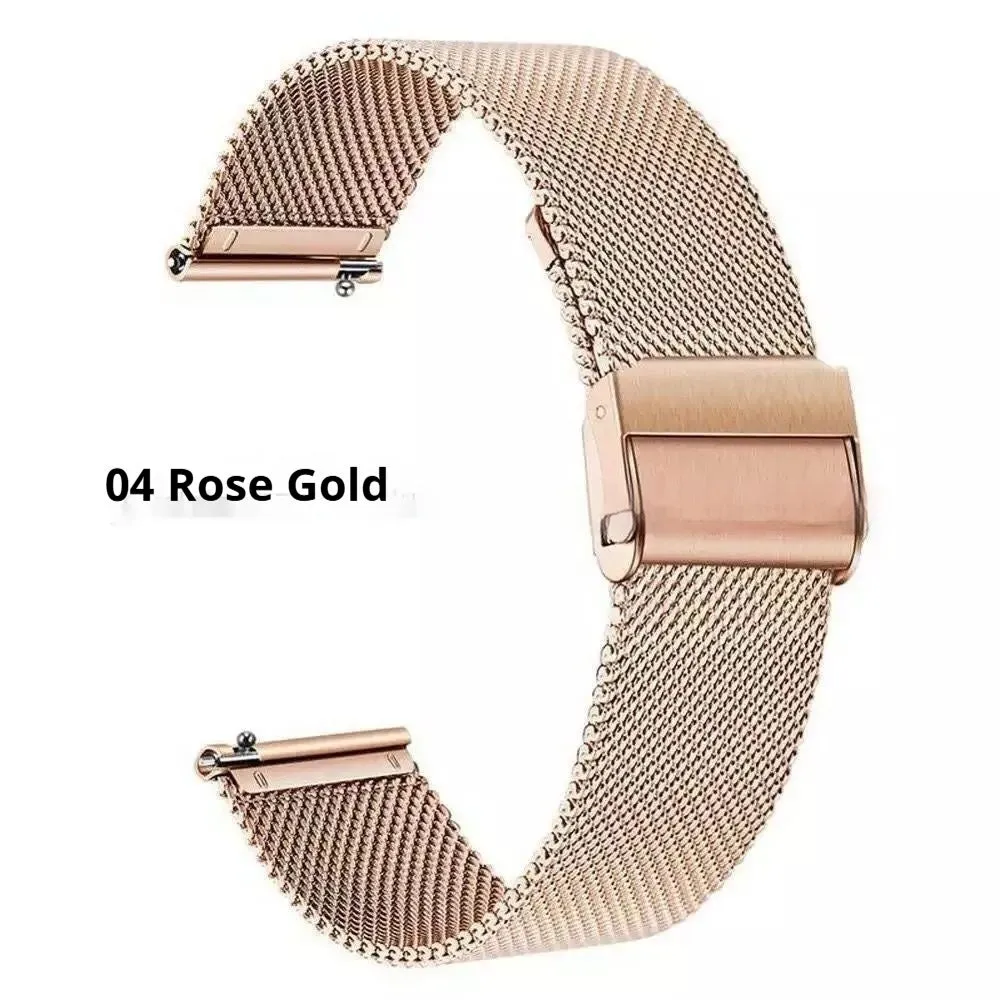 Stainless steel quick-release watch lugs in silver finish for mesh bands