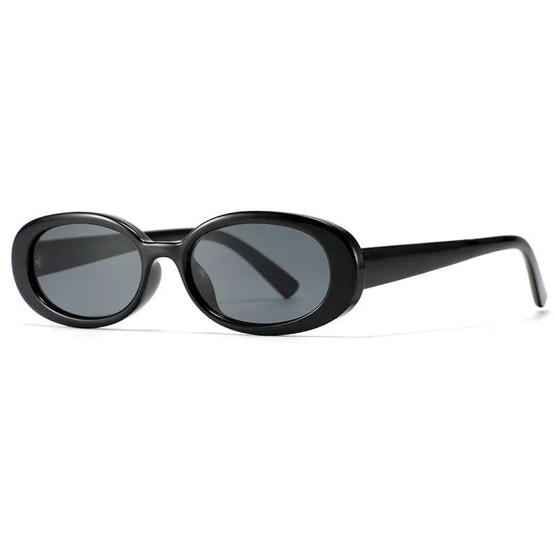 European American style small frame oval sunglasses for women with PC construction