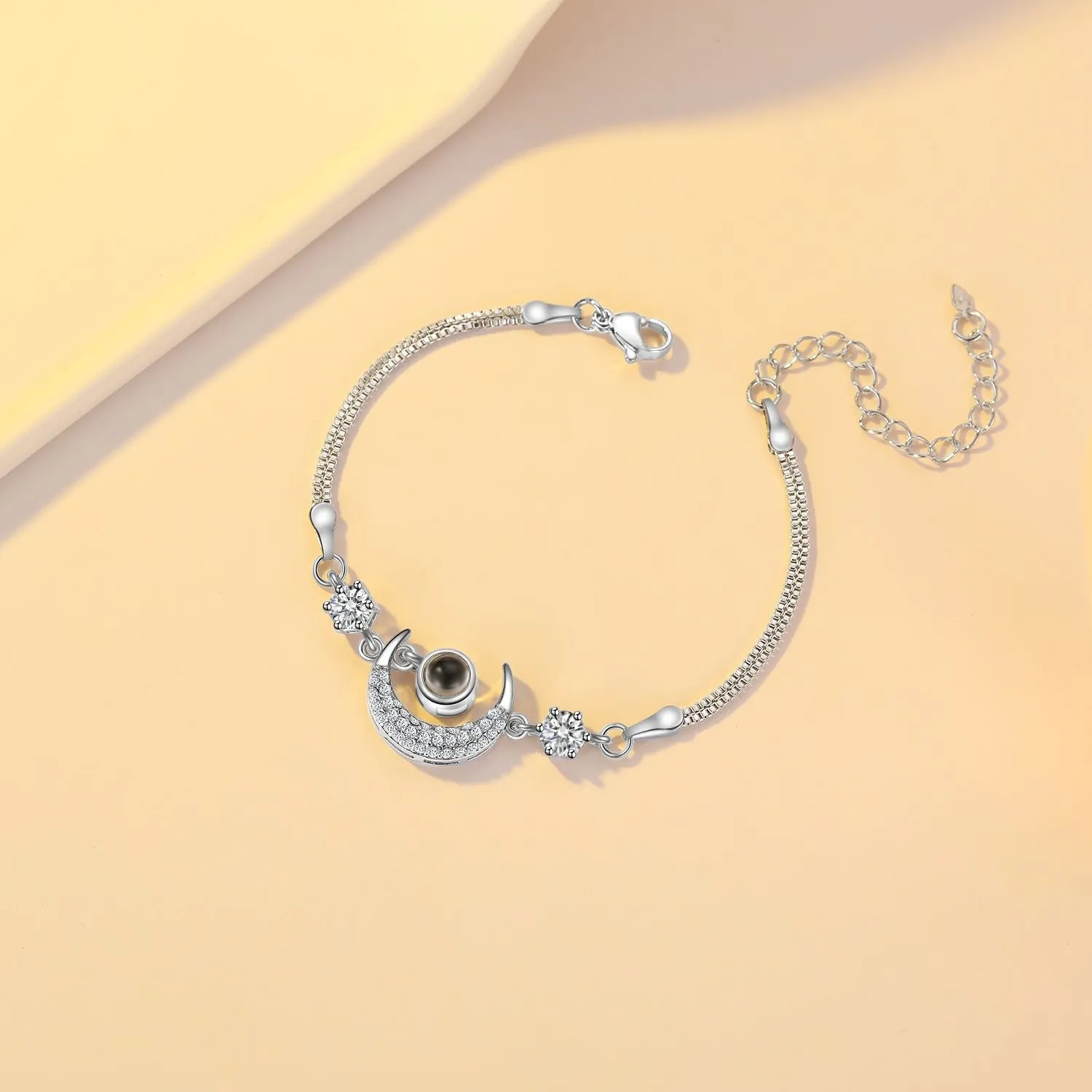 Projection star moon bracelet Korean style copper diamond inlay alloy artificial gemstones rose gold silver