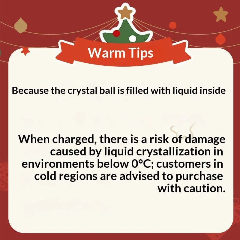 Christmas crystal ball music box with automatic snow, internal lights, and a Santa Claus scene inside a glass dome on a resin base
