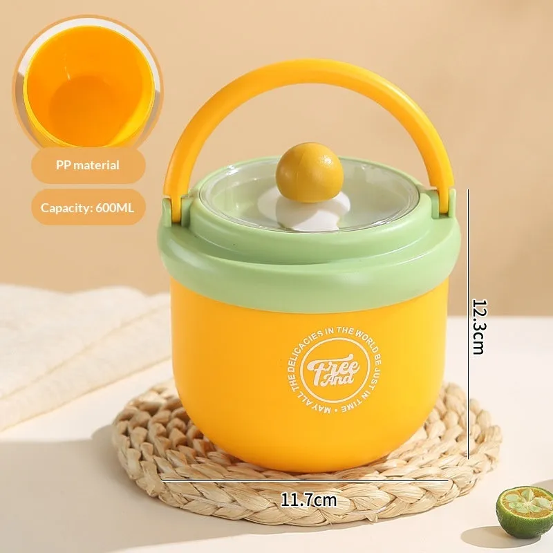 Insulated portable milk cup with lid and spoon in dopamine grey, 500ml 304 stainless steel version