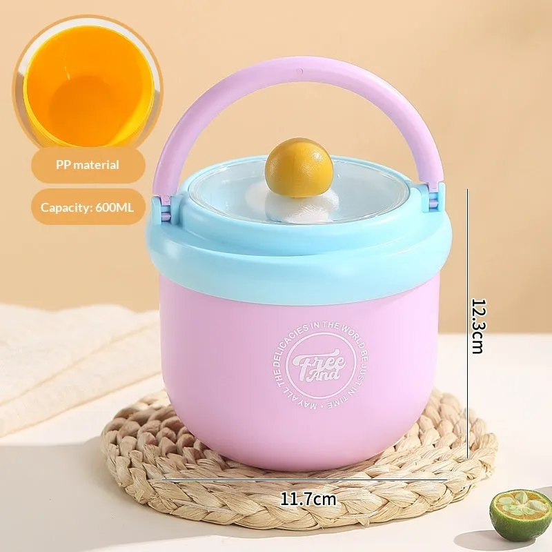 Insulated portable milk cup with lid and spoon in dopamine grey, 500ml 304 stainless steel version