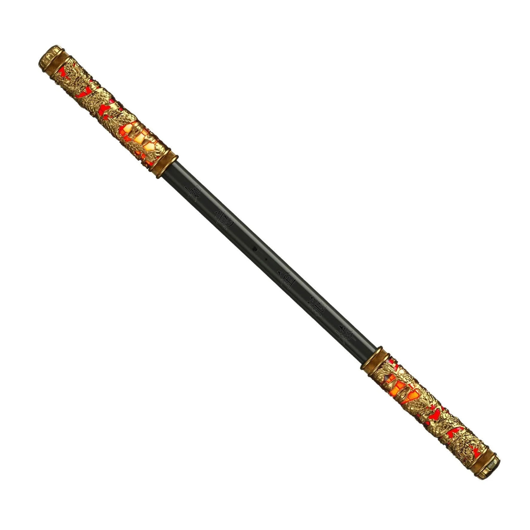 Creative Voice-controlled Retractable Ruyi Jingu Bang Toy in Champagne Gold plastic with colourful lights and gravity sensor