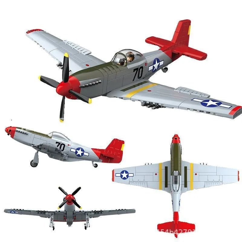 Vintage Spitfire propeller military puzzle assembly toy plastic building blocks set