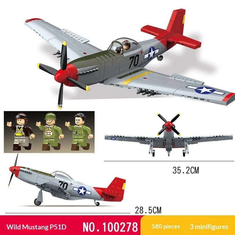 Vintage Spitfire propeller military puzzle assembly toy plastic building blocks set