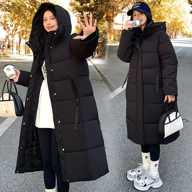 Men's Korean style cold-proof polyester jacket in white, black or khaki colours