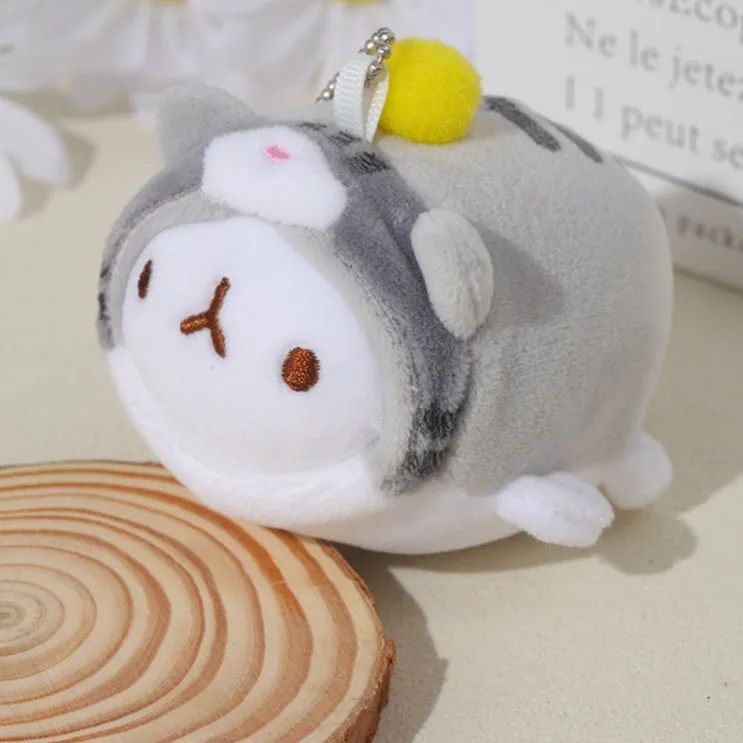 Cute shapeshift potato rabbit plush toy 10cm in light brown showing dual form design