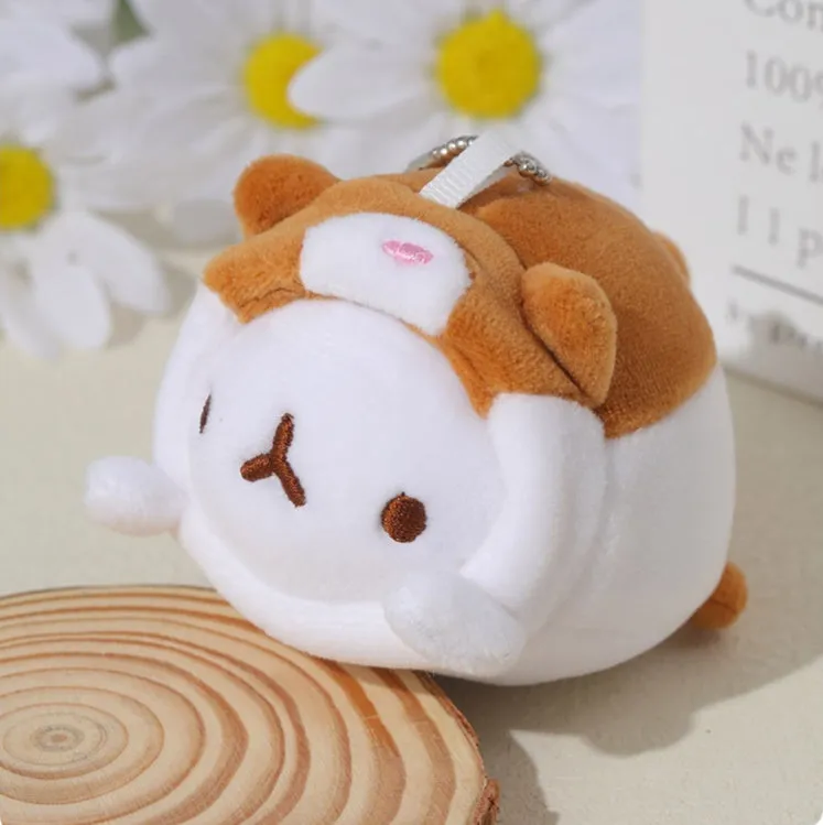 Cute shapeshift potato rabbit plush toy 10cm in light brown showing dual form design