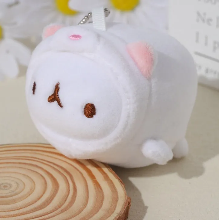 Cute shapeshift potato rabbit plush toy 10cm in light brown showing dual form design