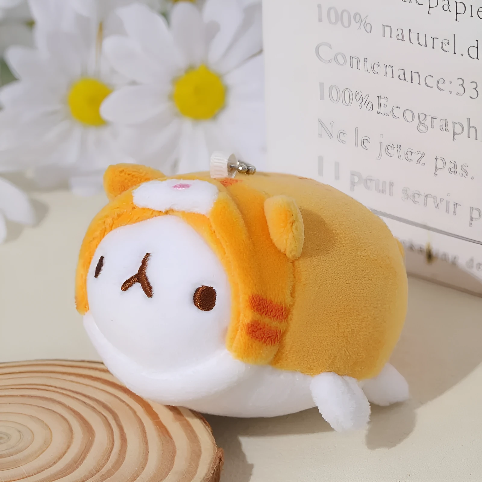 Cute shapeshift potato rabbit plush toy 10cm in light brown showing dual form design