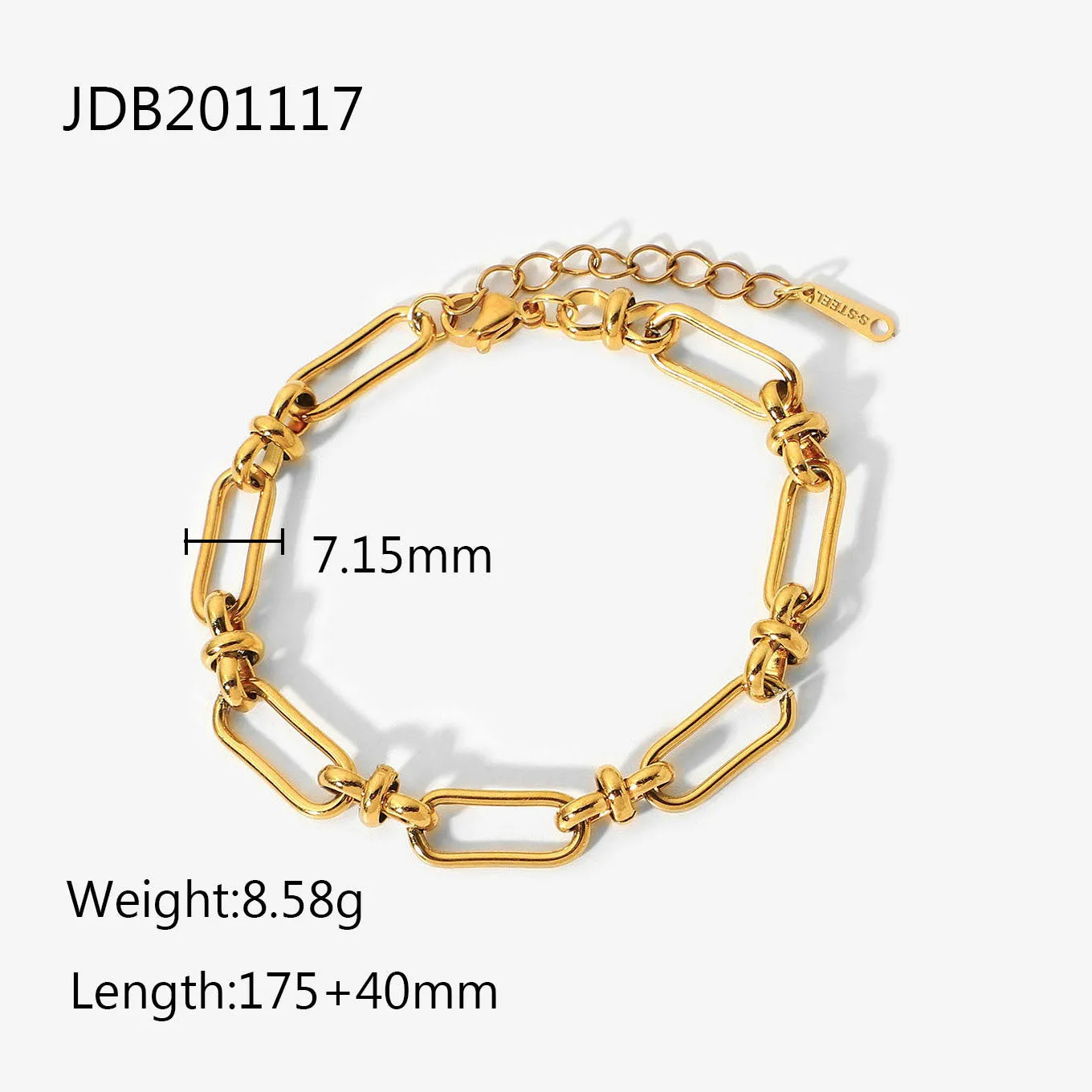 Women's stainless steel bracelet with electroplated metallic finish in European and American style