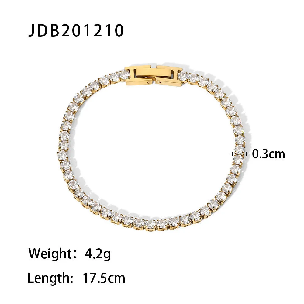 Women's stainless steel bracelet with electroplated metallic finish in European and American style