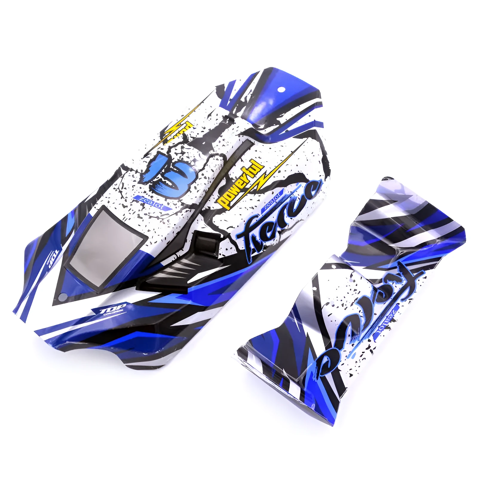 Blue plastic rear shell parts set for four-wheel remote control car – bagged original toy accessory