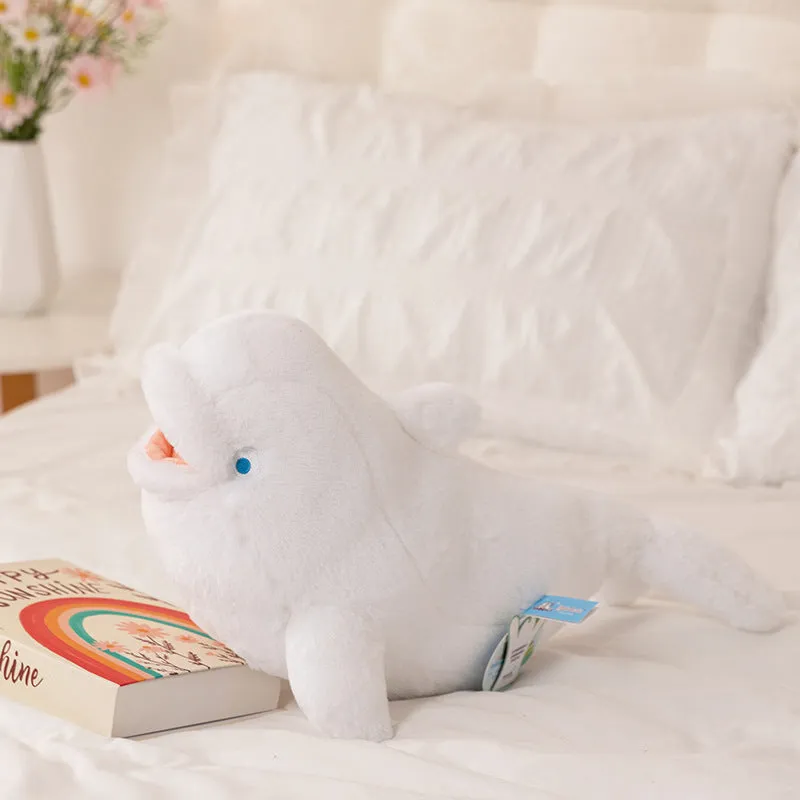 60cm killer whale plush toy in grey from Happy Ocean series, made of polyester fibre