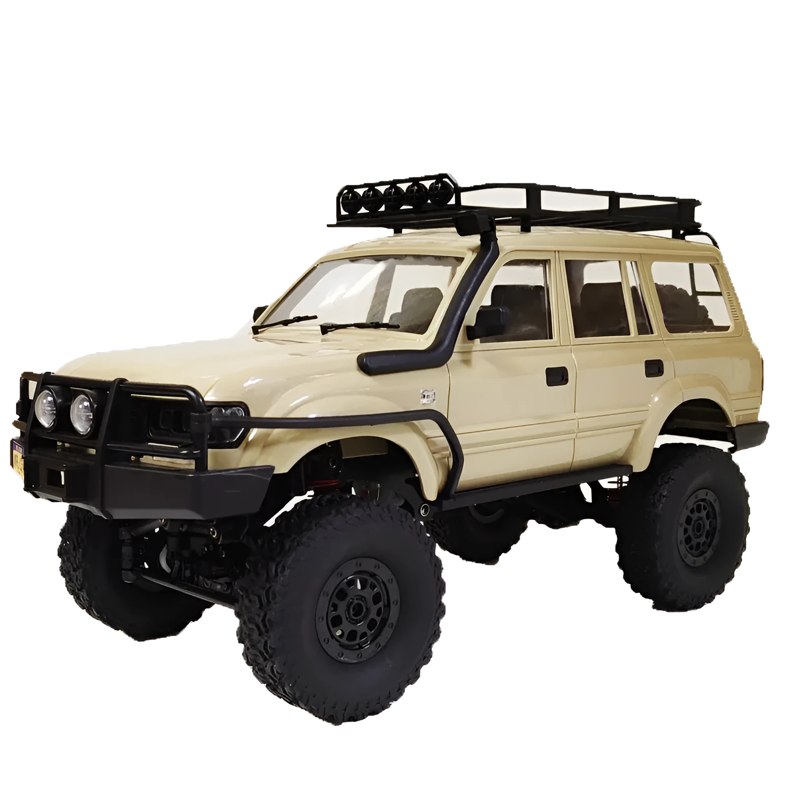 Full Scale LC80 Pickup four-wheel drive off-road remote control car model in khaki with climbing modification
