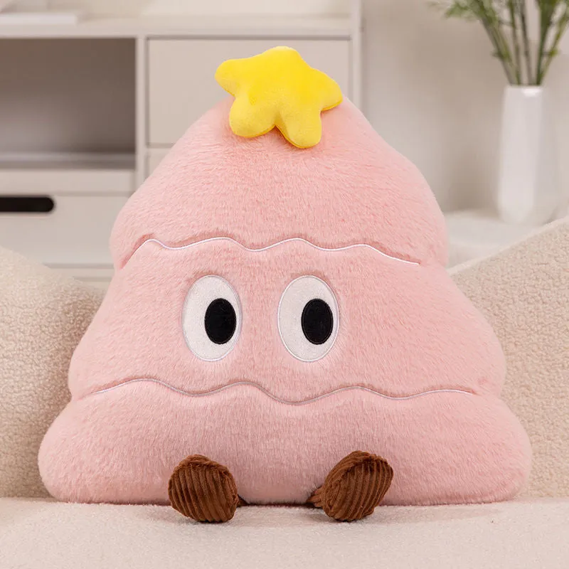 55cm Christmas tree pillow plush toy in green with soft PP cotton fill on a bed