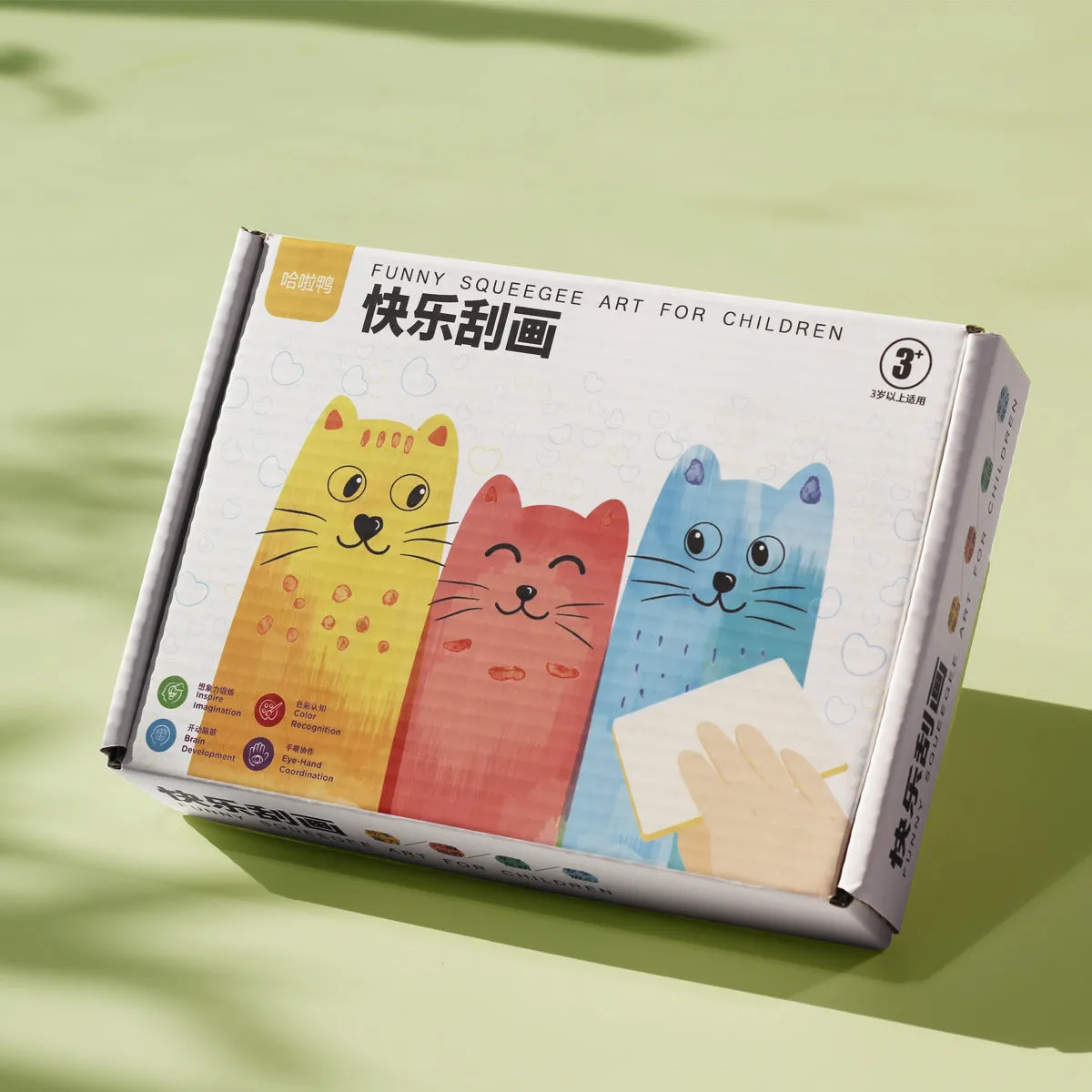 Children's Happy Scratch Painting Kit with 22 double-sided cards and scraper in colour box