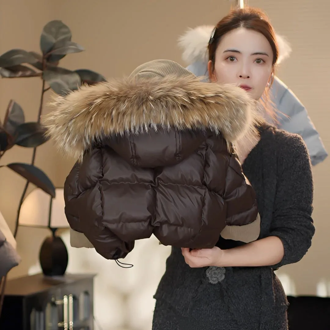 Children's winter down cotton jacket fake two-piece in solid coffee brown colour, thickened polyester fibre padding, suitable for heights 110-160cm