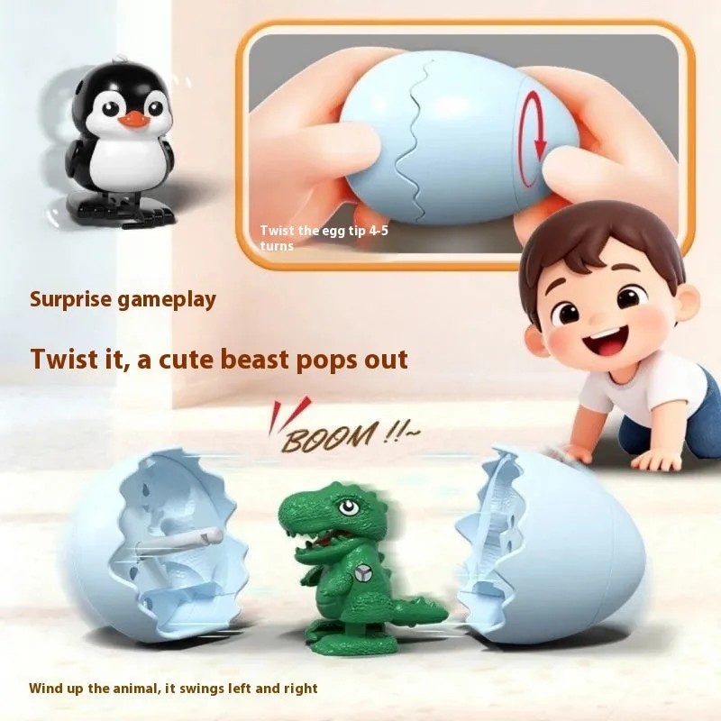 Jumping egg cute beast clockwork toy in plastic for teenagers 7-14 years old