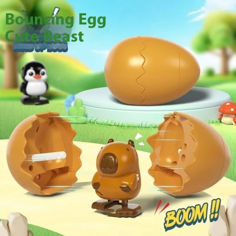 Jumping egg cute beast clockwork toy in plastic for teenagers 7-14 years old