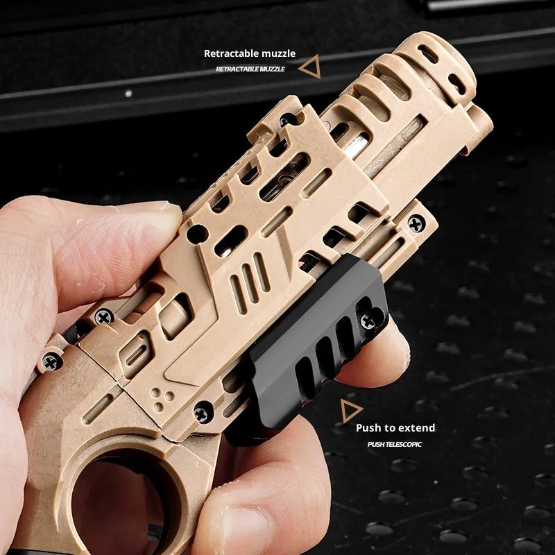 Plastic soft bullet toy gun with foam darts in black, green, and sand colour options