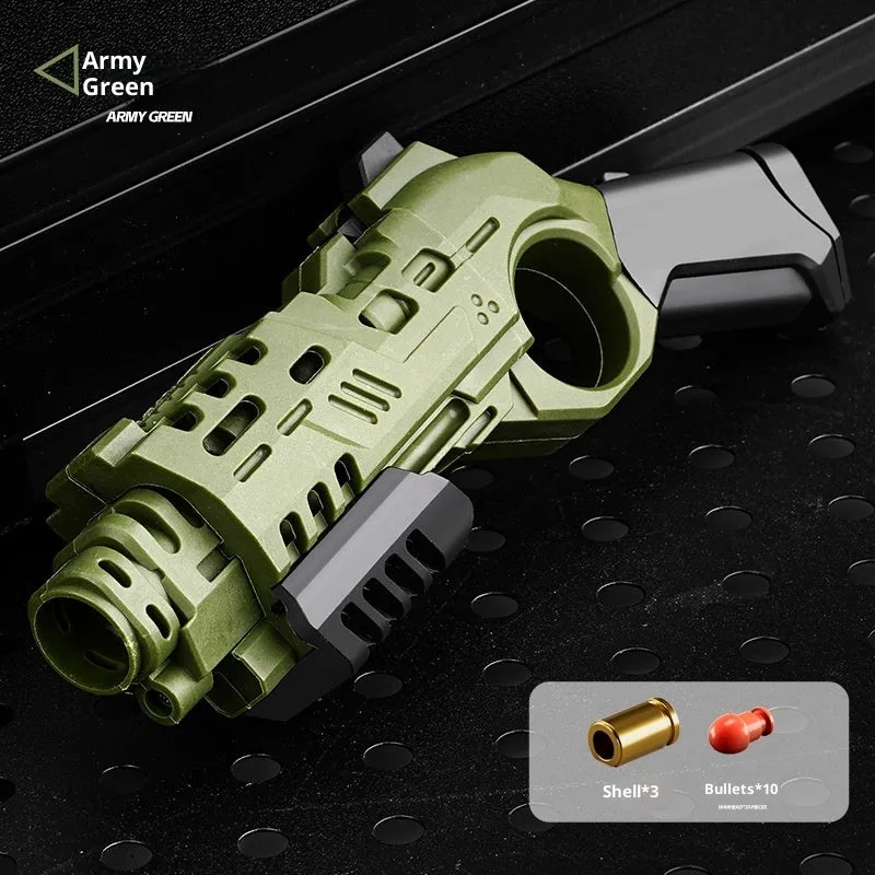 Plastic soft bullet toy gun with foam darts in black, green, and sand colour options