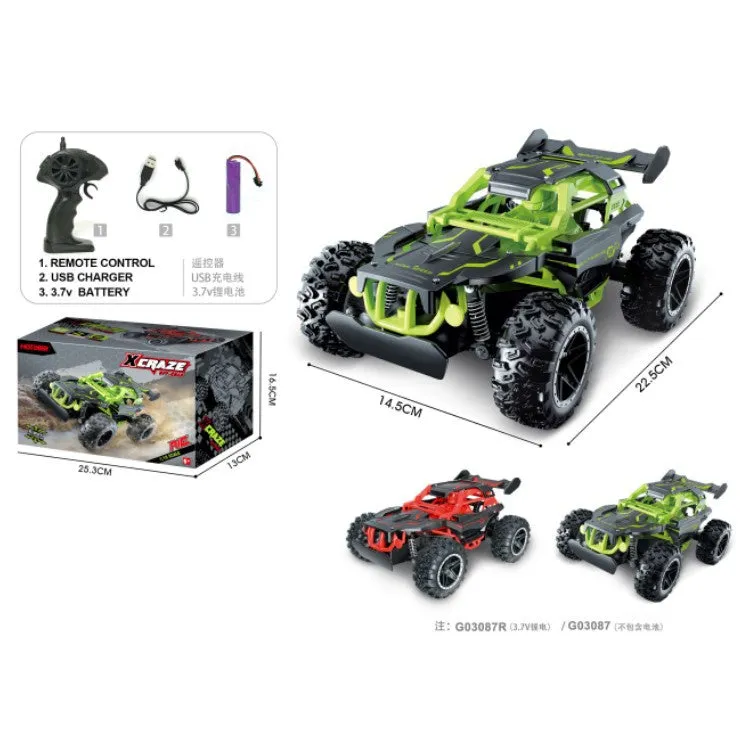 24G high-speed drift remote control off-road stunt car in red with ABS plastic body and dazzling lights