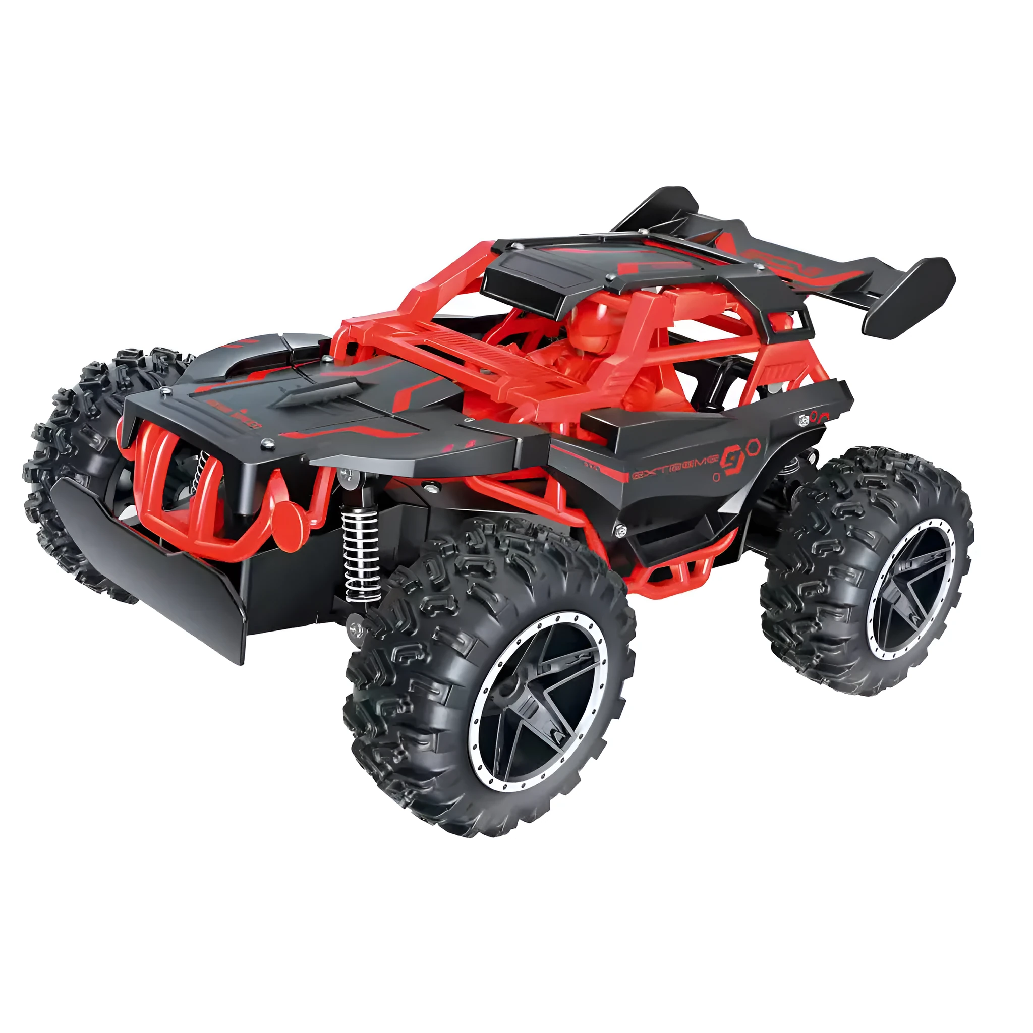 24G high-speed drift remote control off-road stunt car in red with ABS plastic body and dazzling lights