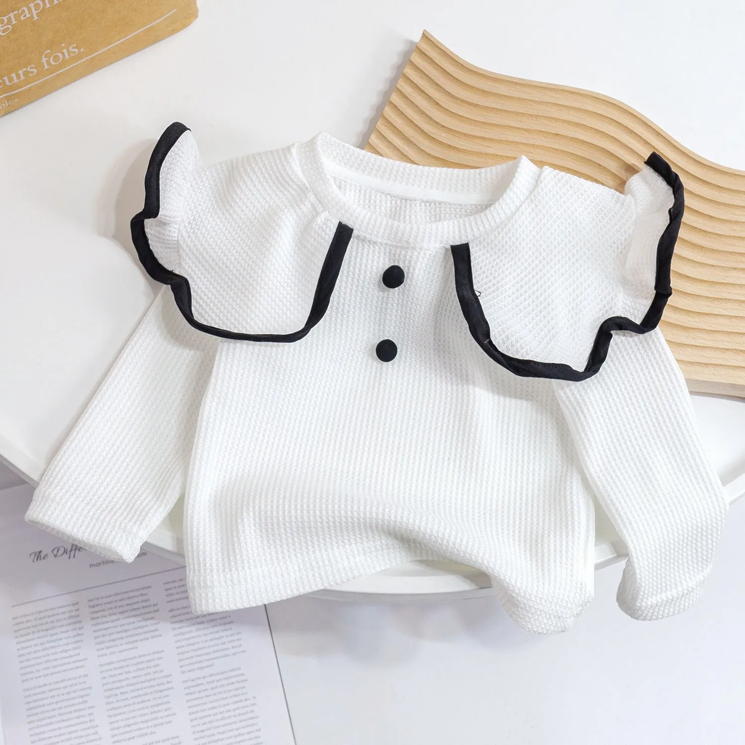 Girls cotton knitted vest with cartoon print in beige colour for toddlers