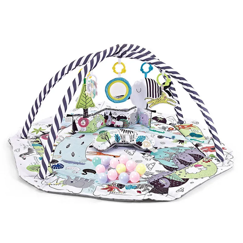 Baby ocean ball fence fitness frame fabric hexagon in ocean blue colour on a floor
